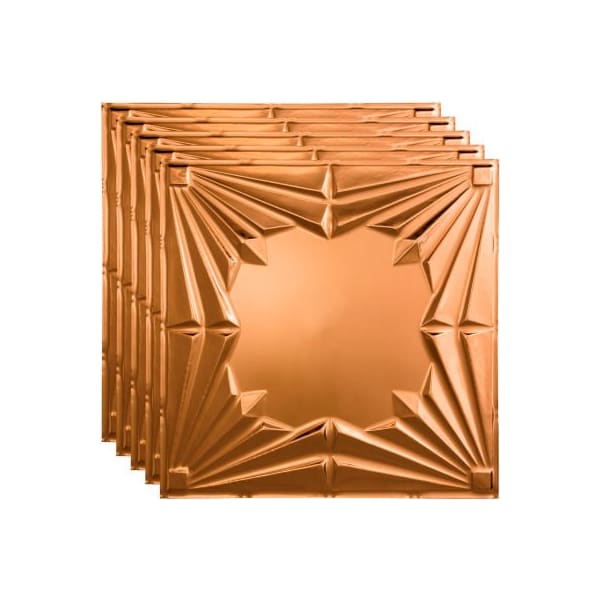 Acoustic Ceiling Products Fasade Art Deco - 23-3/4" x 23-3/4" PVC Lay In Tile in Polished Copper - PL5825 - main